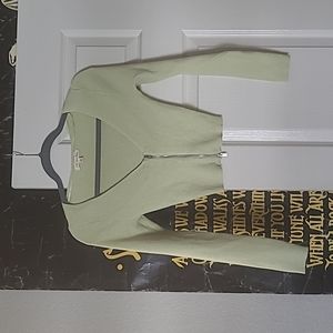 Pistachio long sleeve,  zip up cropped top